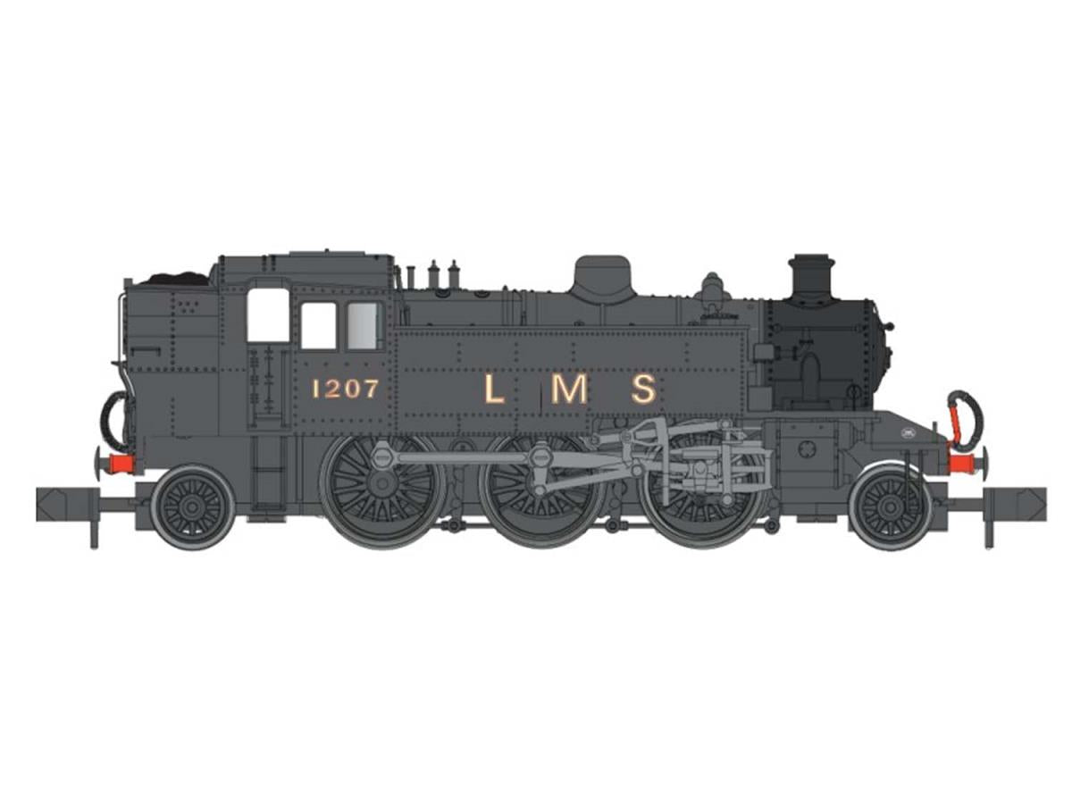 Dapol Ivatt 2-6-2T 1207 LMS Unlined Black (DCC-Fitted) DA2S-015-005D