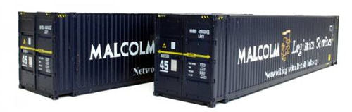 Dapol 45ft Hi-Cube Container Pack (2) Malcolm Logistics Weathered DA4F-028-004