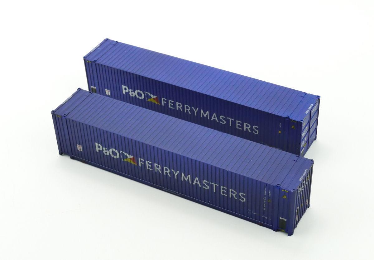 Dapol 45ft Hi-Cube Container Pack (2) P &amp; O Ferries Weathered DA4F-028-016