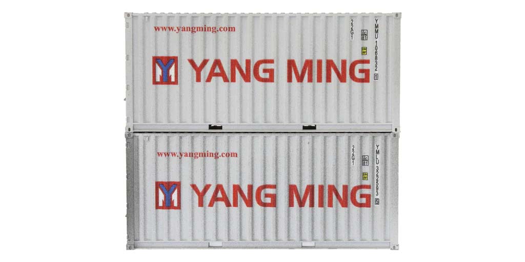 Dapol 20ft Container Set (2) Yang Ming Weathered DA4F-028-060