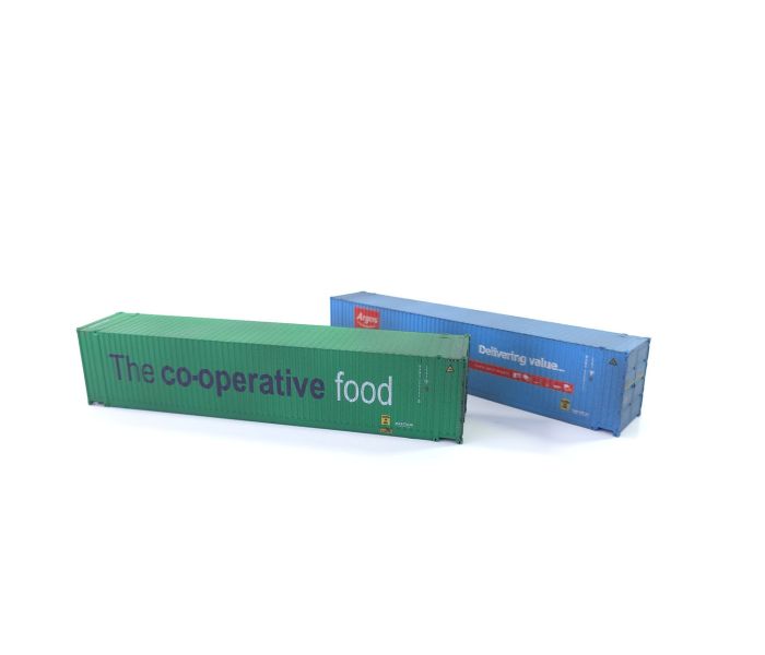 Dapol 45ft Hi-Cube Container Pack (2) Argos/Co-op Weathered DA4F-028-111 - Wagons