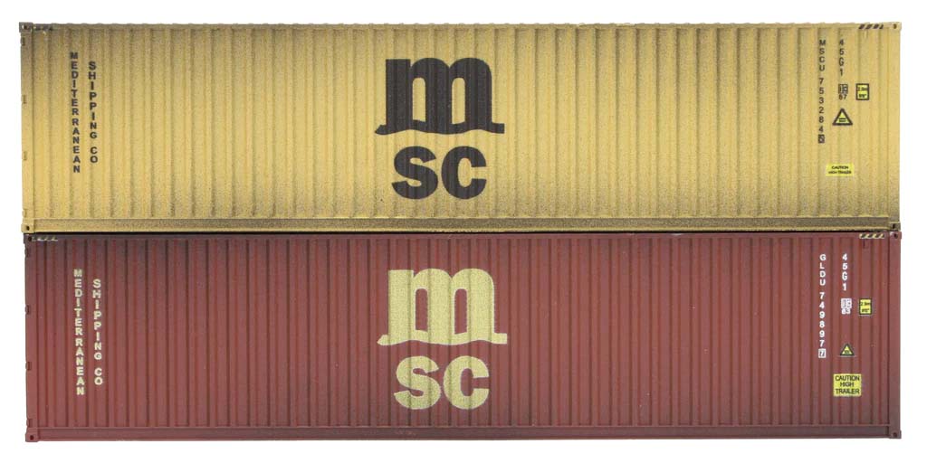 Dapol 40ft Hi Cube Container Set (2) MSC Weathered DA4F-028-151