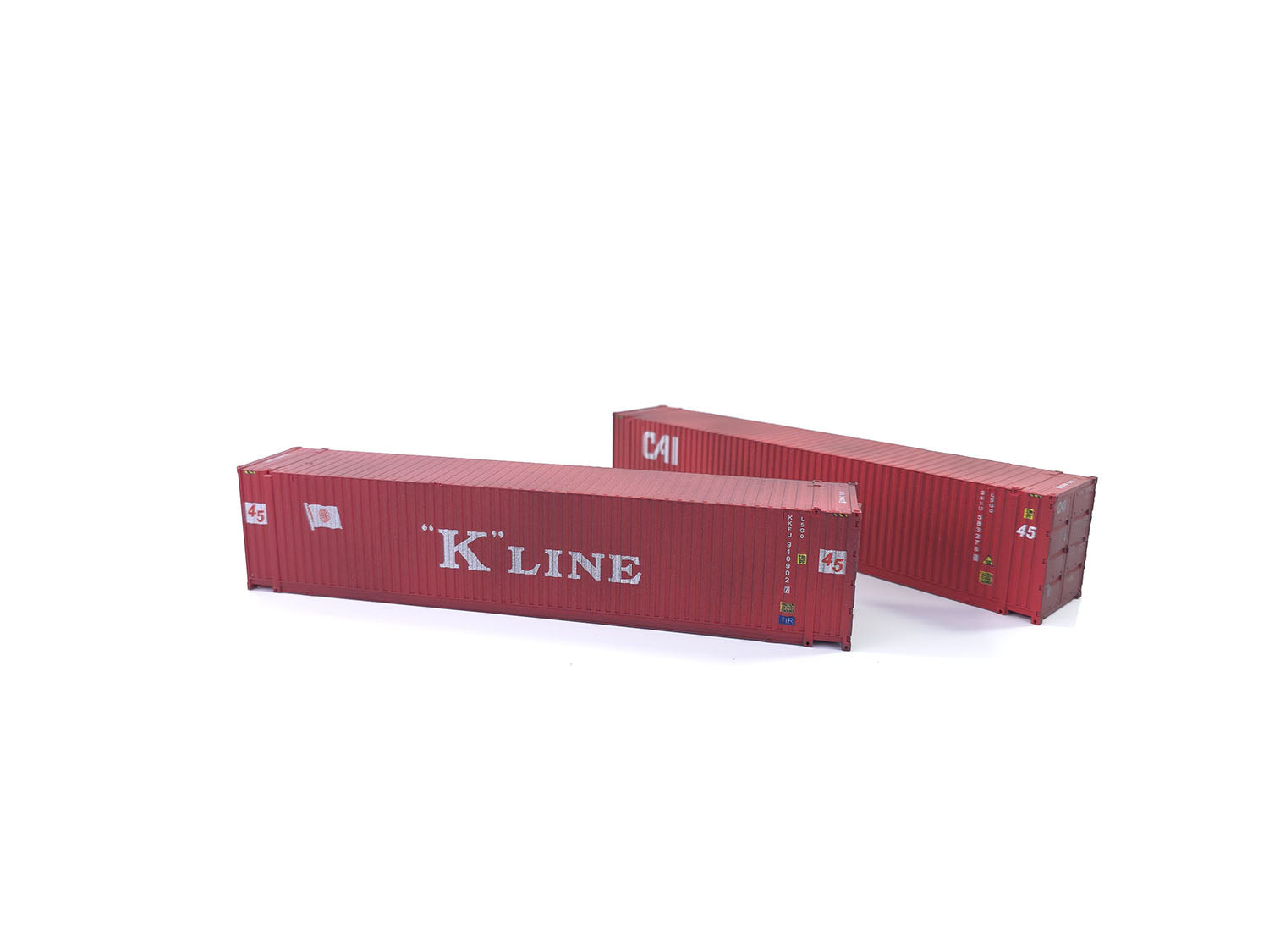 45ft High Cube Container Set (2) K Line/Cai Weathered