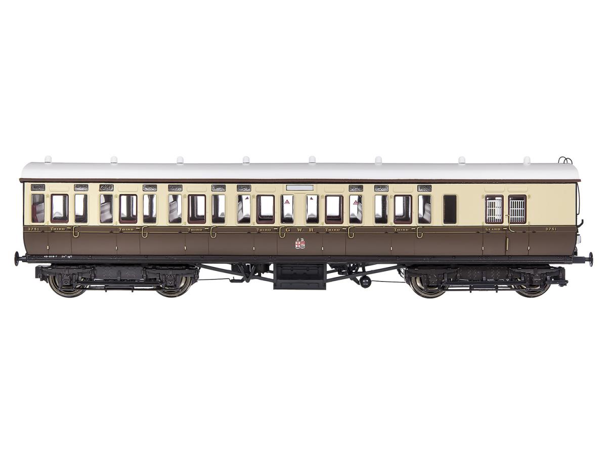 Dapol GWR Toplight Mainline City T Cty Choc/Cm 3rd Brake 3751 S3 DA4P-020-201