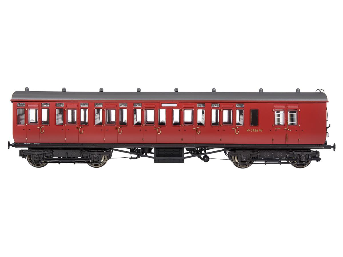 Dapol GWR Toplight Mainline City BR Maroon 2nd Brake 3758 S6 DA4P-020-502