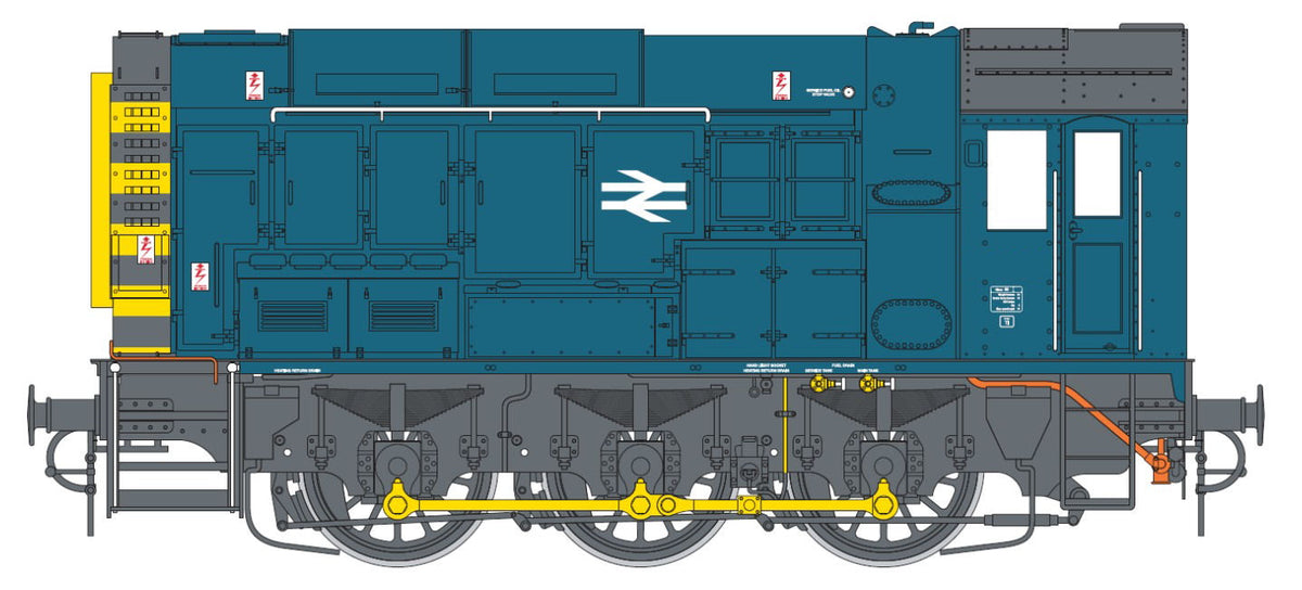 Dapol Class 08 Unnumbered BR Blue w/Wasp Stripes DA7D-008-020U