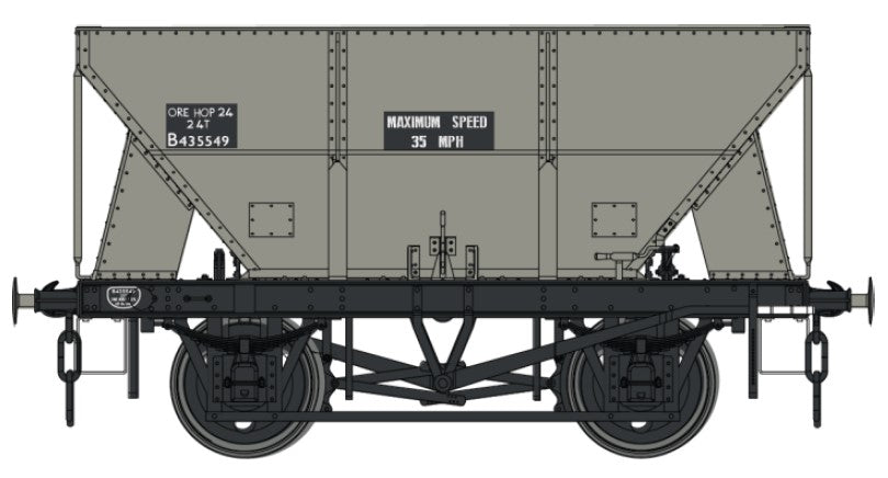 Dapol 24t Steel Hopper Grey B435549 Ore Hop Max Speed 35 DA7F-033-005