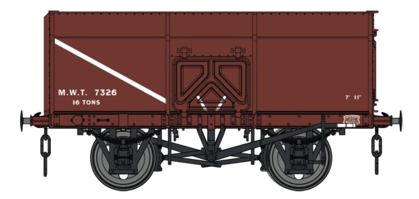 Dapol 14t Slope Sided Mineral Wagon Bauxite MWT 7326 DA7F-041-001