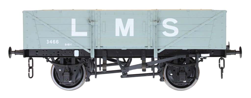 Dapol 5 Plank Wagon Corrugated End LMS Grey 3466 DA7F-053-012