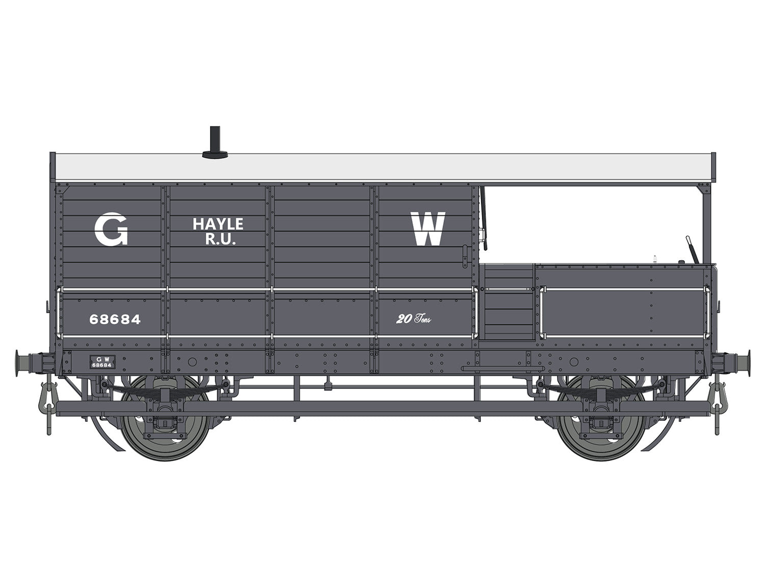 Dapol Toad 20t Brake Van (Diagram AA15) GWR Grey 68684 DA7F-300-002