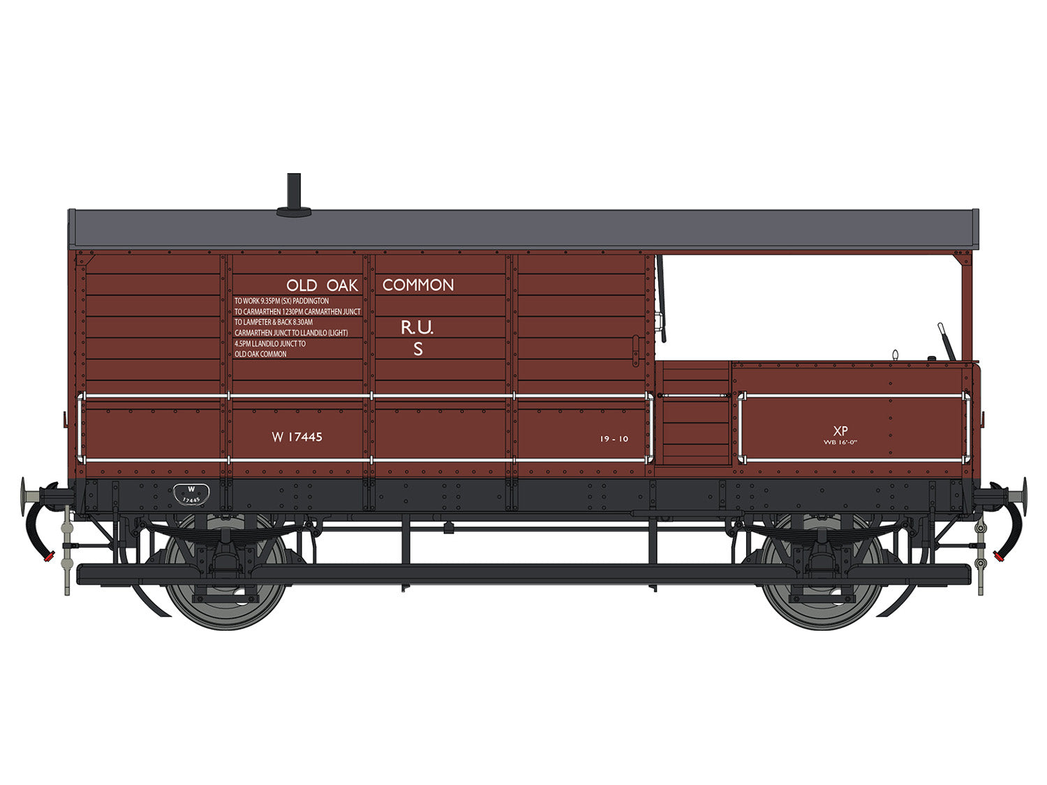 Dapol Toad 20t Brake Van (Diagram AA21) GWR Bauxite W17445 DA7F-300-008