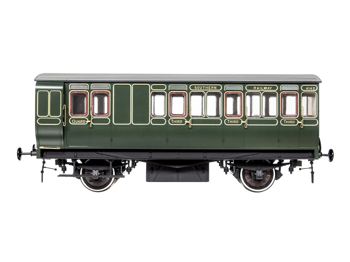 Dapol Stroudley 4whl Brake 3rd Southern Lined Green 4142 Lit DA7P-020-550L