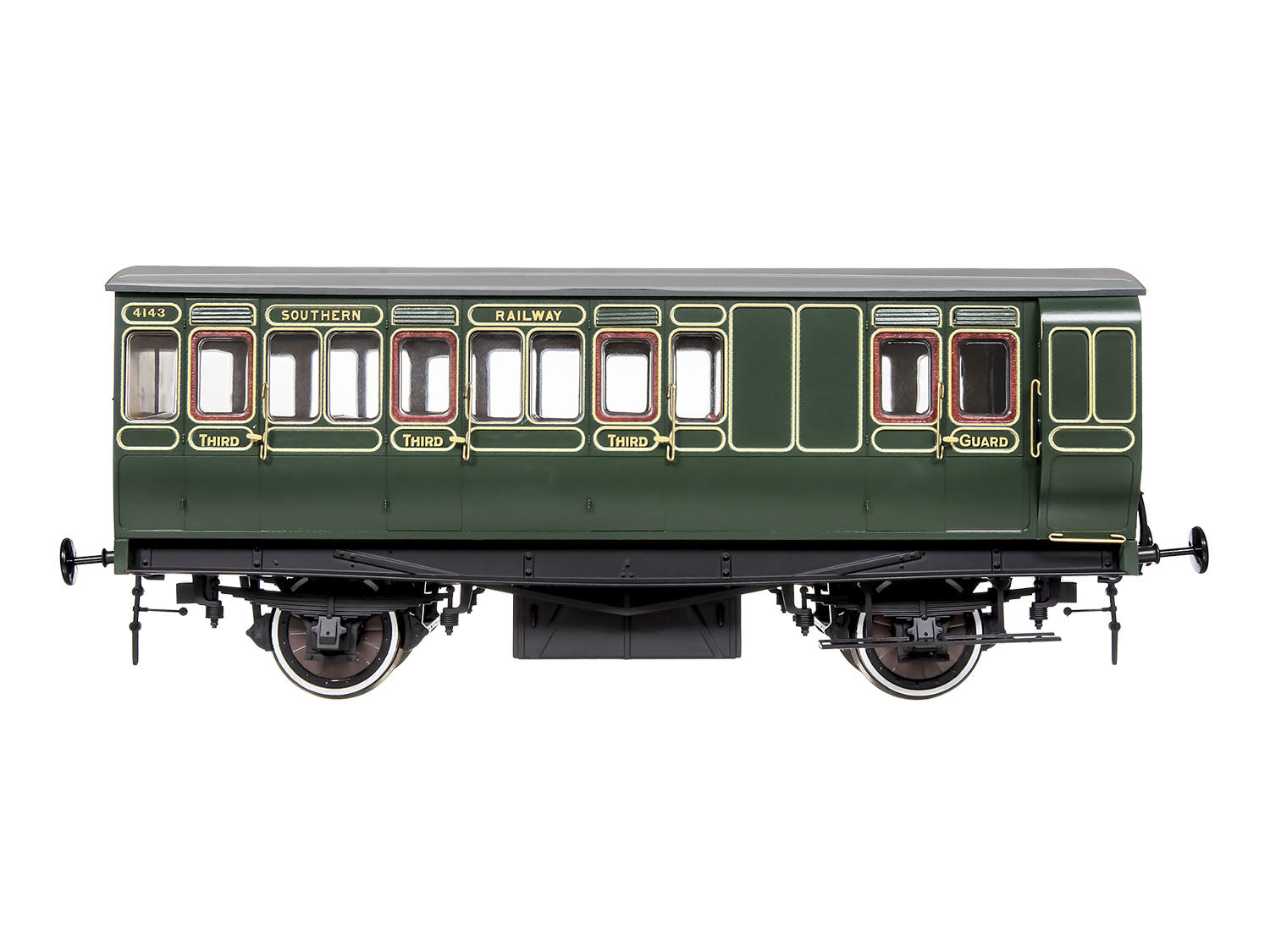 Dapol Stroudley 4whl Brake 3rd Southern Lined Green 4143 Lit DA7P-020-551L