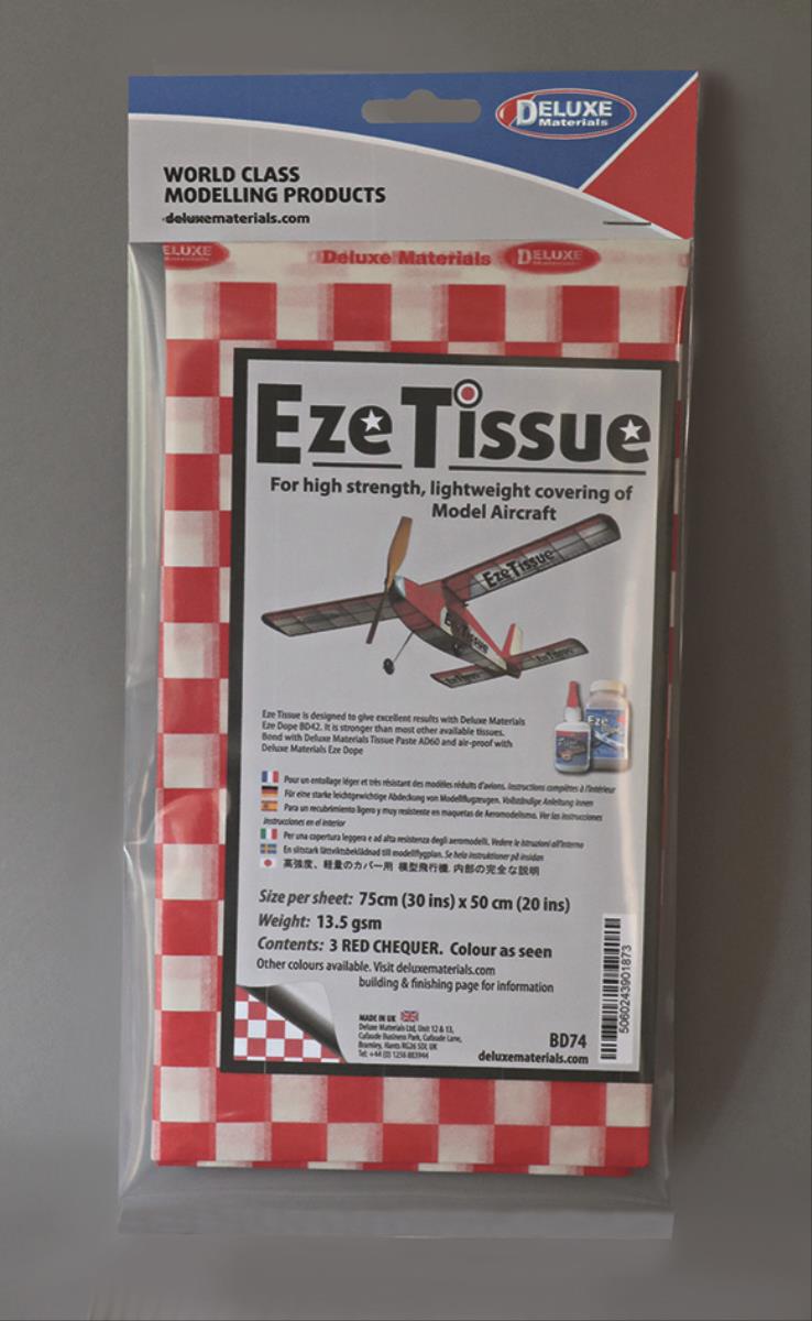 Deluxe Materials Eze Tissue Red Chequer (3) DLBD-74