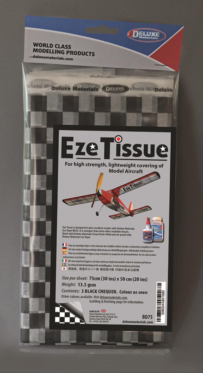 Deluxe Materials Eze Tissue Black Chequer (3) DLBD-75