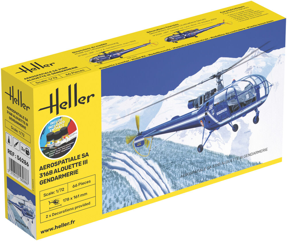 Heller 1:72 Gift Set - SA Alouette III Gendarmerie