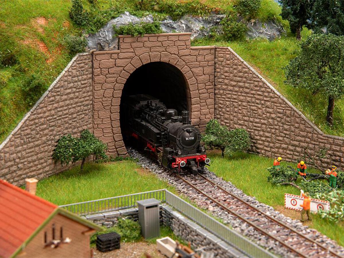 Faller Single Track Quarrystone Tunnel Portals (2) Kit I FA120577