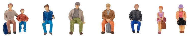 Faller Seated Travellers (8) Figure Set FA151619