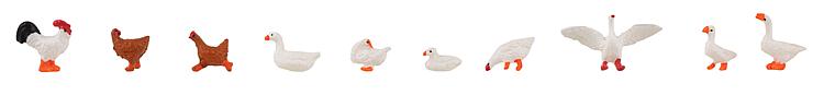 Faller Chickens/Ducks/Geese (10) Figure Set FA151909