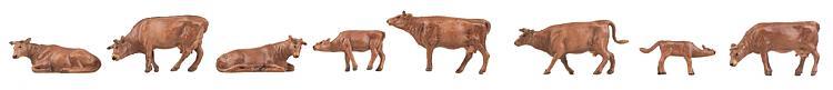 Faller Allgau Brown Cattle Figure Set FA151922