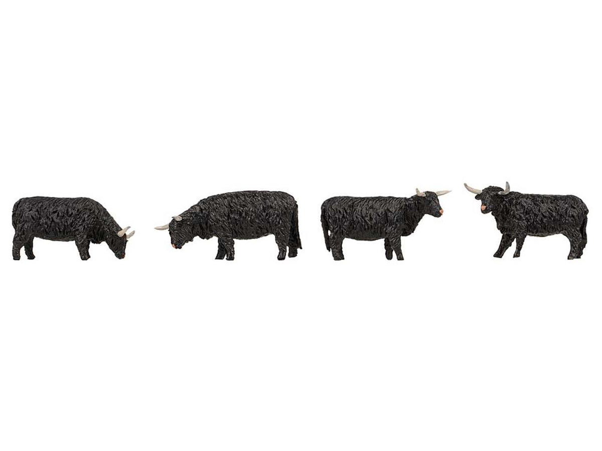 Faller Black Highland Cattle (4) Figure Set FA151957