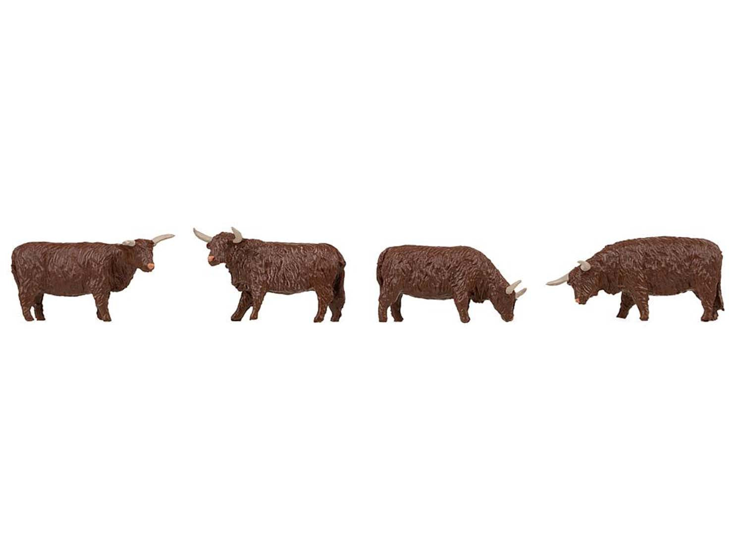 Faller Brown Highland Cattle (4) Figure Set FA151958