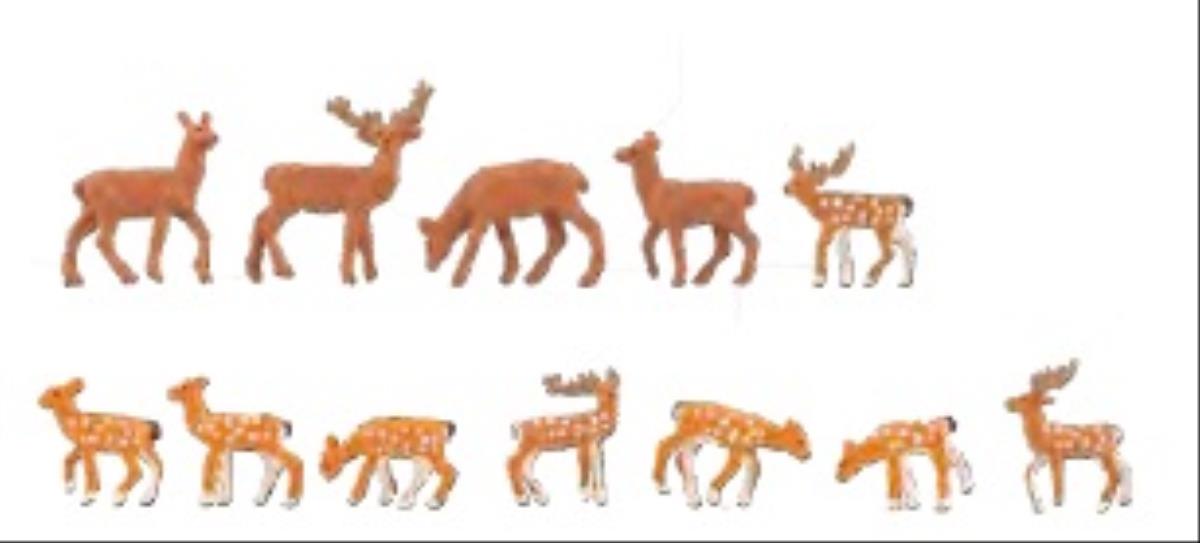 Faller Red (5) &amp; Fallow (7) Deer Figure Set FA155905