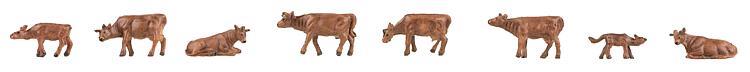 Faller Allgau Brown Cattle Figure Set FA155908