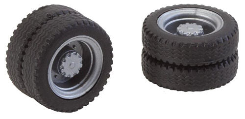 Faller Car System Two Wheels Twin NQ Tyres/Rims for Lorries/Buses FA163103