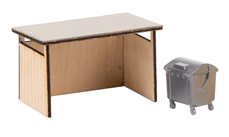 Faller Dustbin Enclosure w/Container Laser Cut Kit FA180300