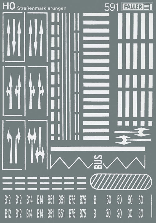 Faller Street Marking Transfer Sheet IV FA180536