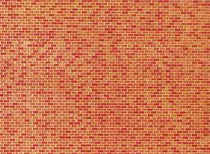 Faller Red Brick Wall Card 250x125mm FA222568