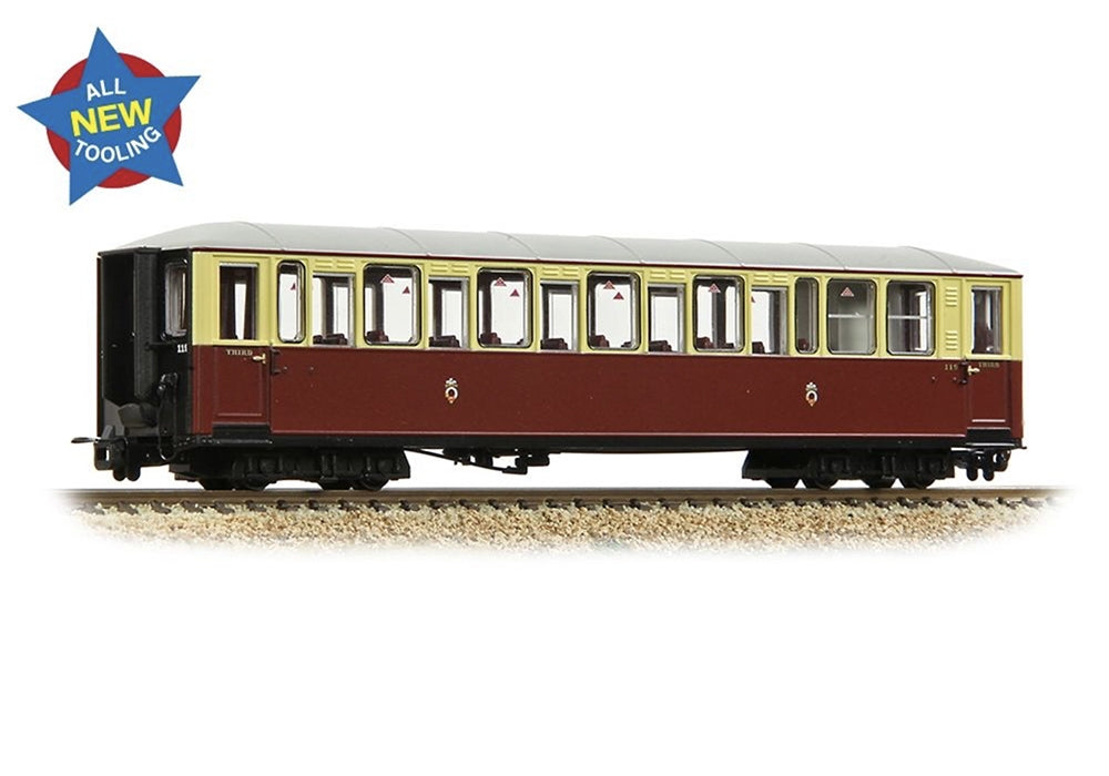 Narrow Gauge Ffestiniog Railway 'Tin Car' Saloon Third No. 119 Fr Crimson & Cream 394-100