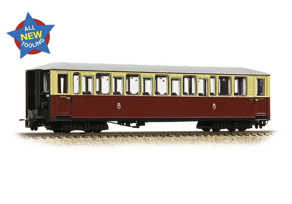 Narrow Gauge Ffestiniog Railway 'Tin Car' Saloon Third No. 120 Fr Crimson & Cream 394-100A