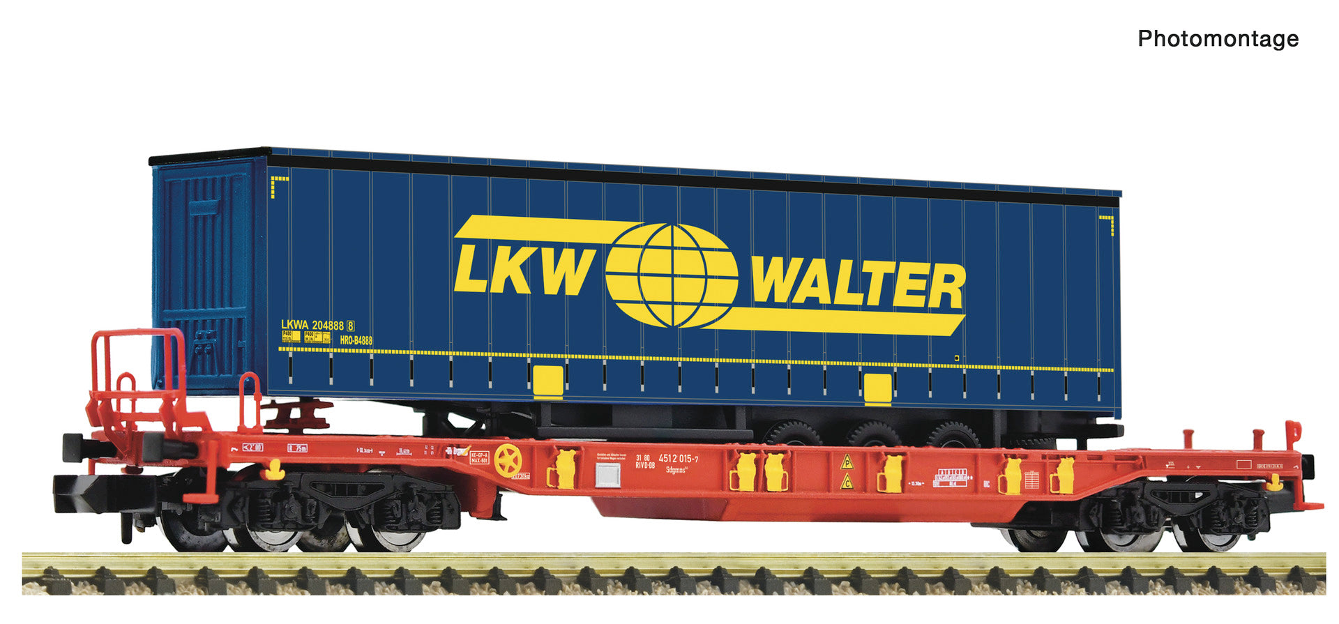 Fleischmann DBAG Sdgmns33 T3 Pocket Wagon LKW Walter Trailer Load VI FM6660008
