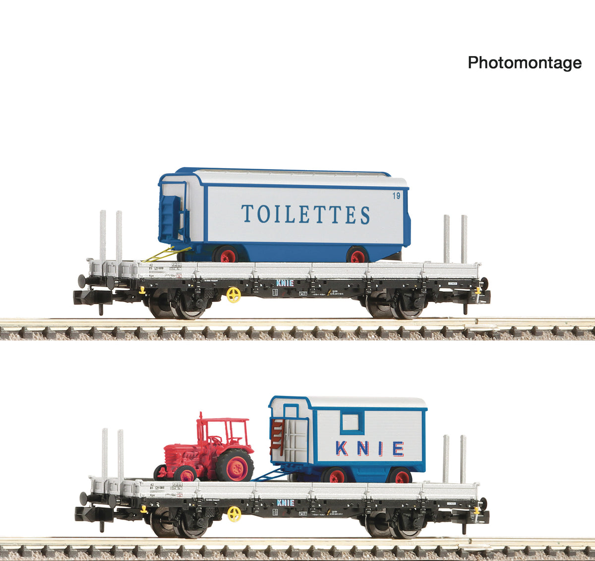 Fleischmann SBB Kps Flat Wagon w/Circus Knie Vehicle Load VI FM6660030