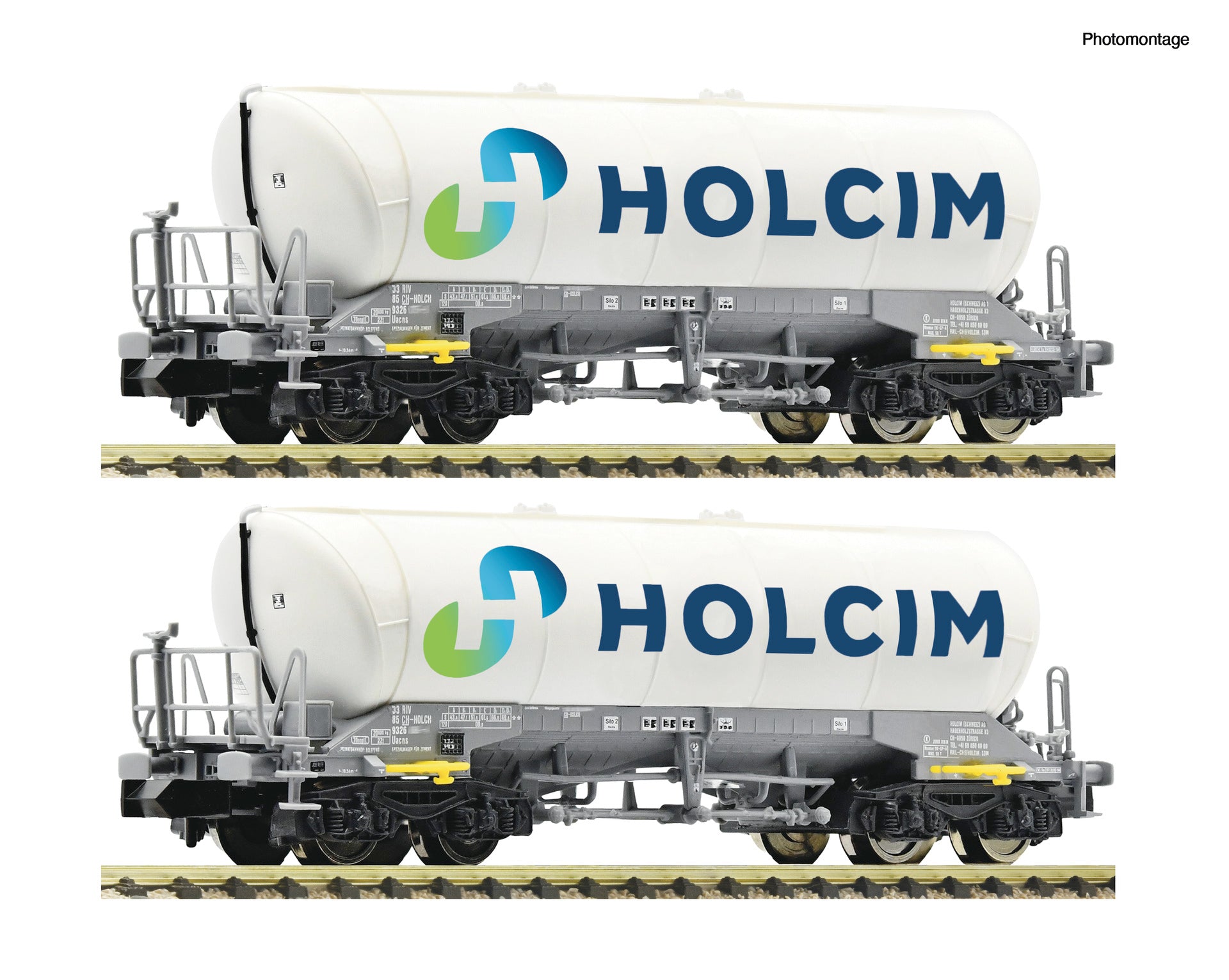 Fleischmann Holcim Uacns Bogie Silo Wagon Set (2) VI FM6660047