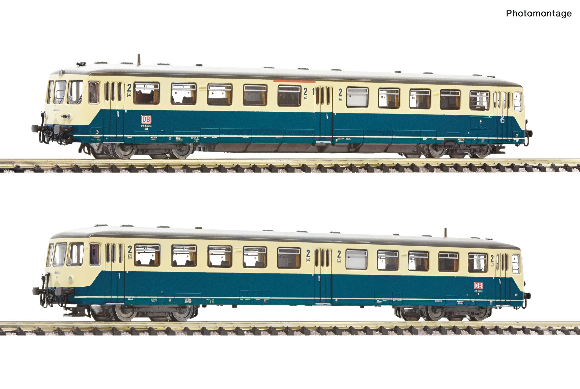 Fleischmann DBAG BR515 529-6 Diesel Railcar & Trailer V FM740102