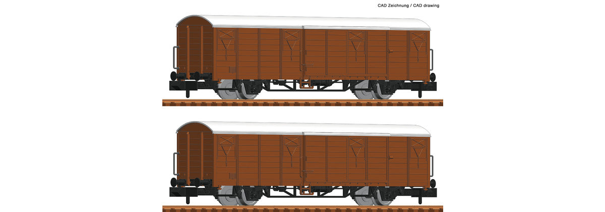 Fleischmann DBAG Gbs258 Long Wheelbase Van Set (2) V FM826213