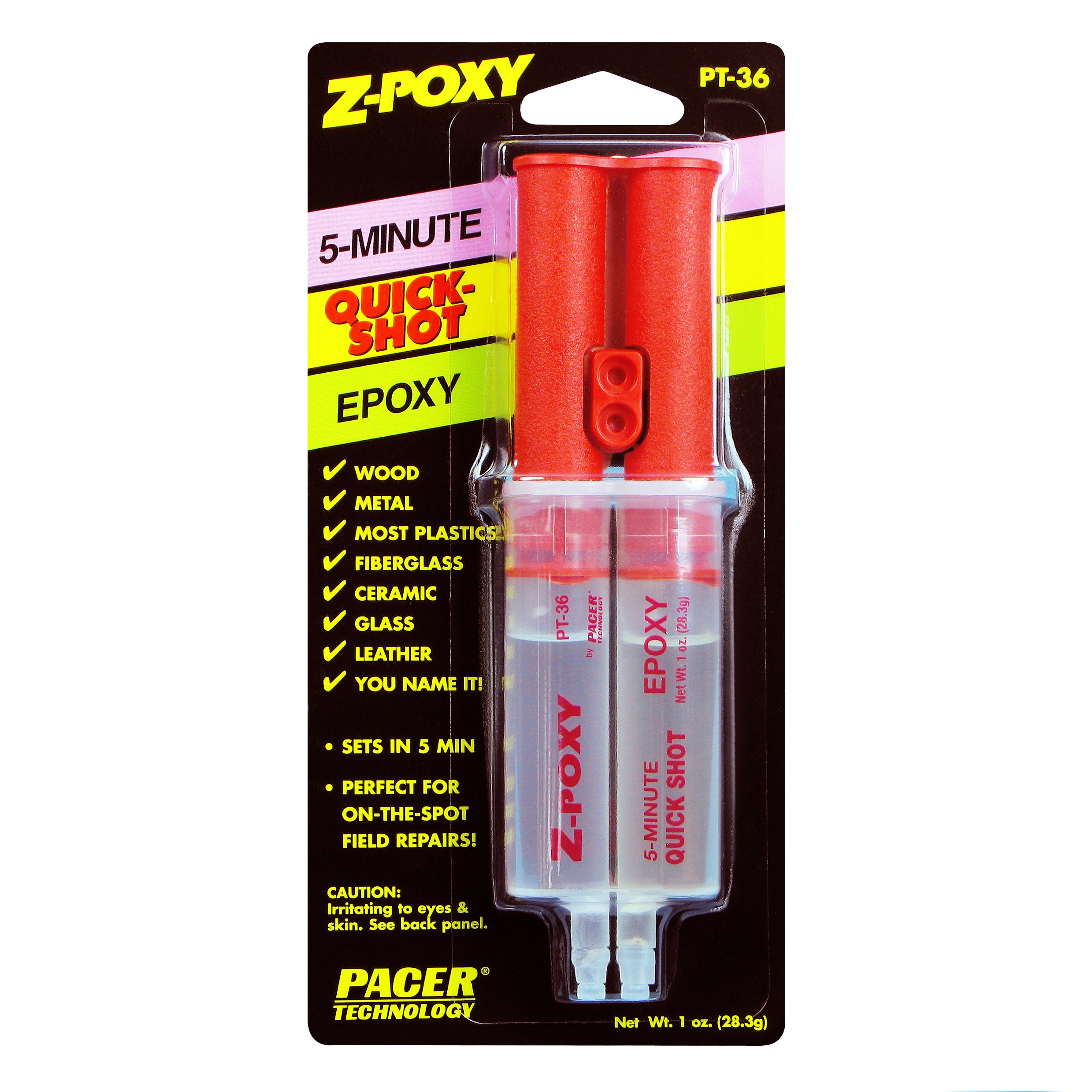 PT36 Z-Poxy 5 Minute Epoxy Glue Dual Syringe 1oz