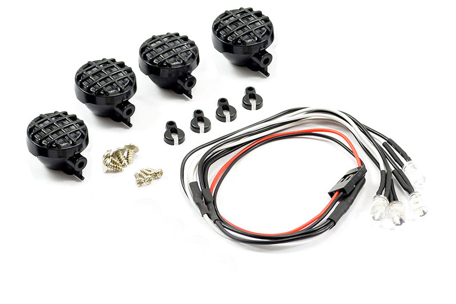 Fastrax Light Set W/Led,Lenses Wire Connector 4Pc - Round FAST2341