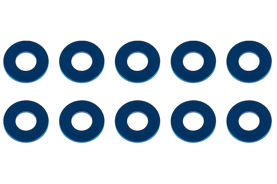 ASSOCIATED WASHERS 7.8 x 3.5 x 0.5mm BLUE ALUMINIUM (10)