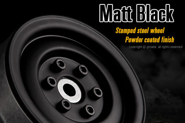 Gmade 1.9 Sr03 Beadlock Wheels (Matt Black) (2) GM70184