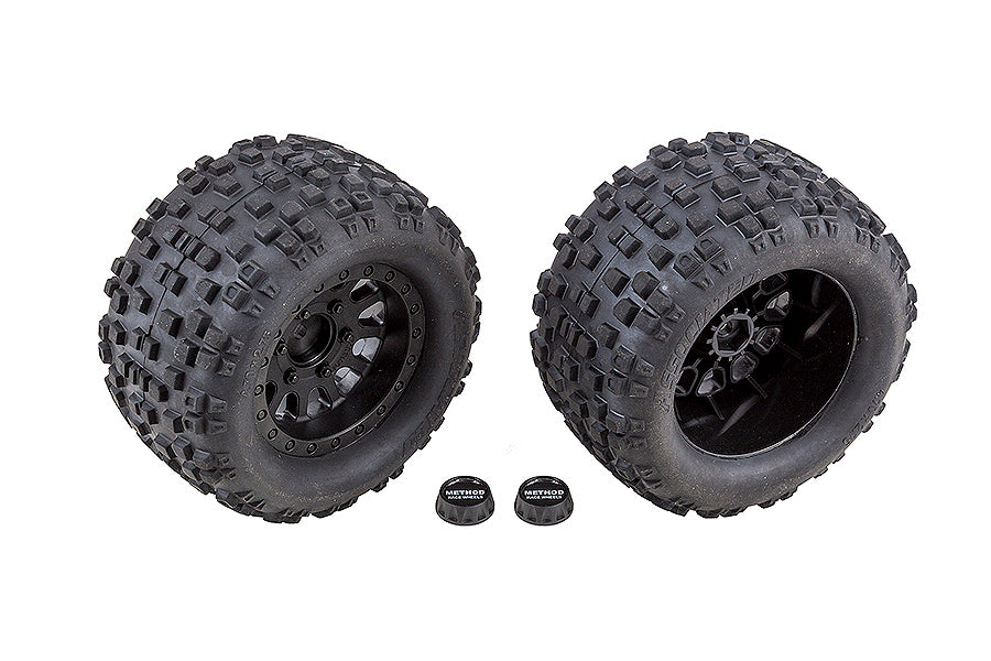 Team Associated Rival Mt10 Blk Method Wheels/Tyres Mounted AS25841