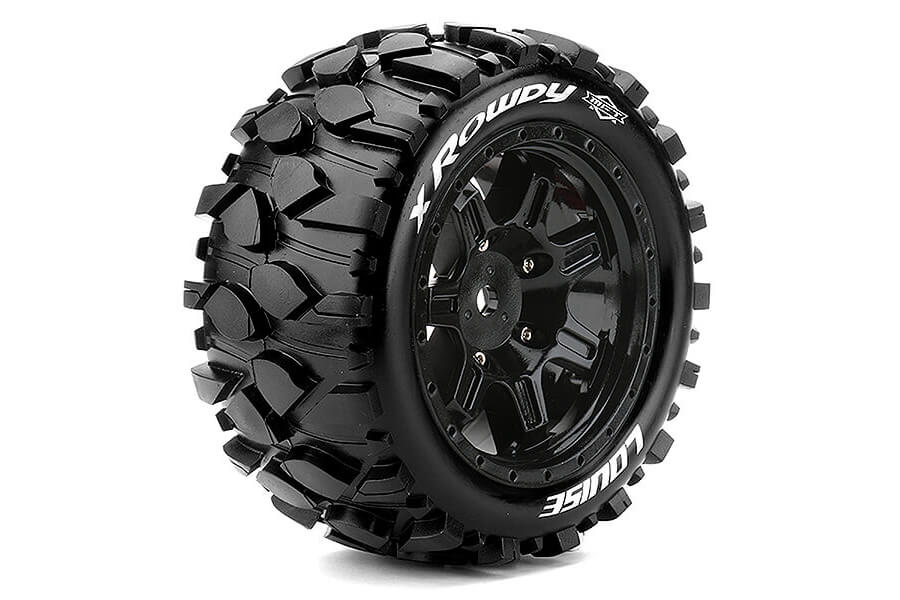 LOUISE RC X-ROWDY BLACK ARRMA KRATON 8S MOUNTED 24mm HEX