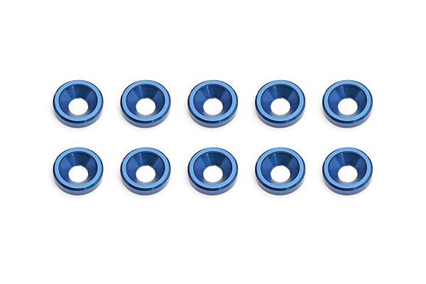 Team Associated Countersunk Washers (Blue)