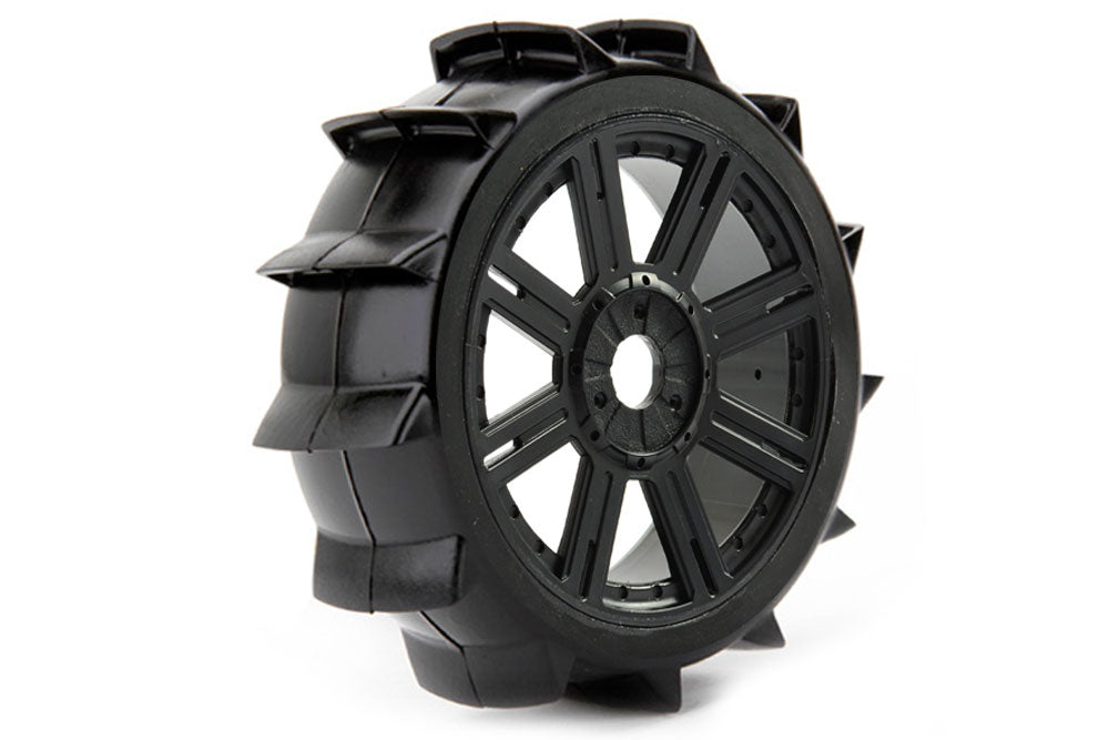 Fastrax 1/8 Paddle Mounted On 8-Spoke Black (Pr) FAST1025B