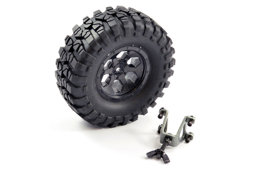 Ftx Outback Spare Tyre Mount & Tyre/6 Hex Wheel Black