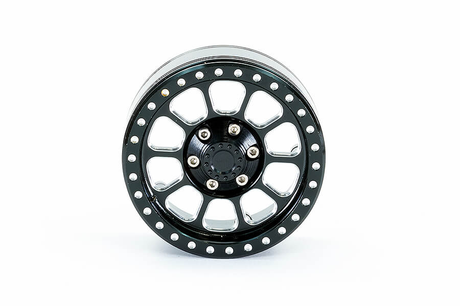 Fastrax Aluminum Beadlock Ten 1.9" Wheels - Black (2Pc) FAST0138BK