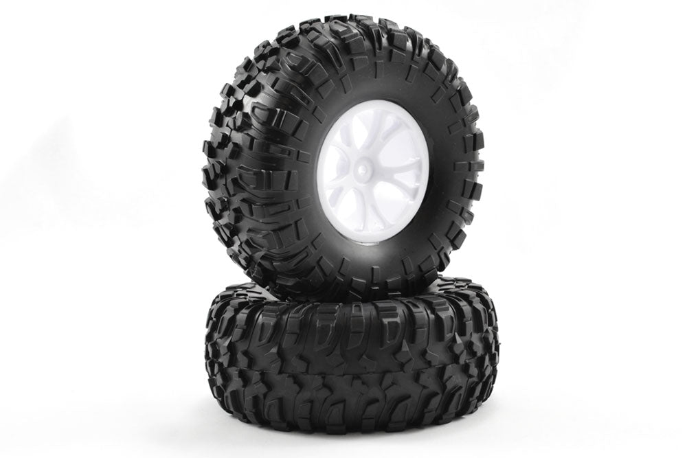 FTX Outlaw Pre-Mounted Wheels & Tyres - White FTX8335W